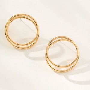 Anthropologie Gold Circle Earrings